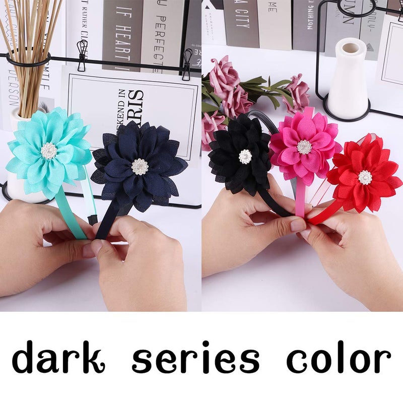 WANYU 10 Pcs Flower Bow Headbands For Girls,Toddler Headbands Chiffon Floral Kids Hair Bands Sparkle Cute 3.5 inch Bow Headpiece-Diademas Para NiÃ±as1 - Image 3